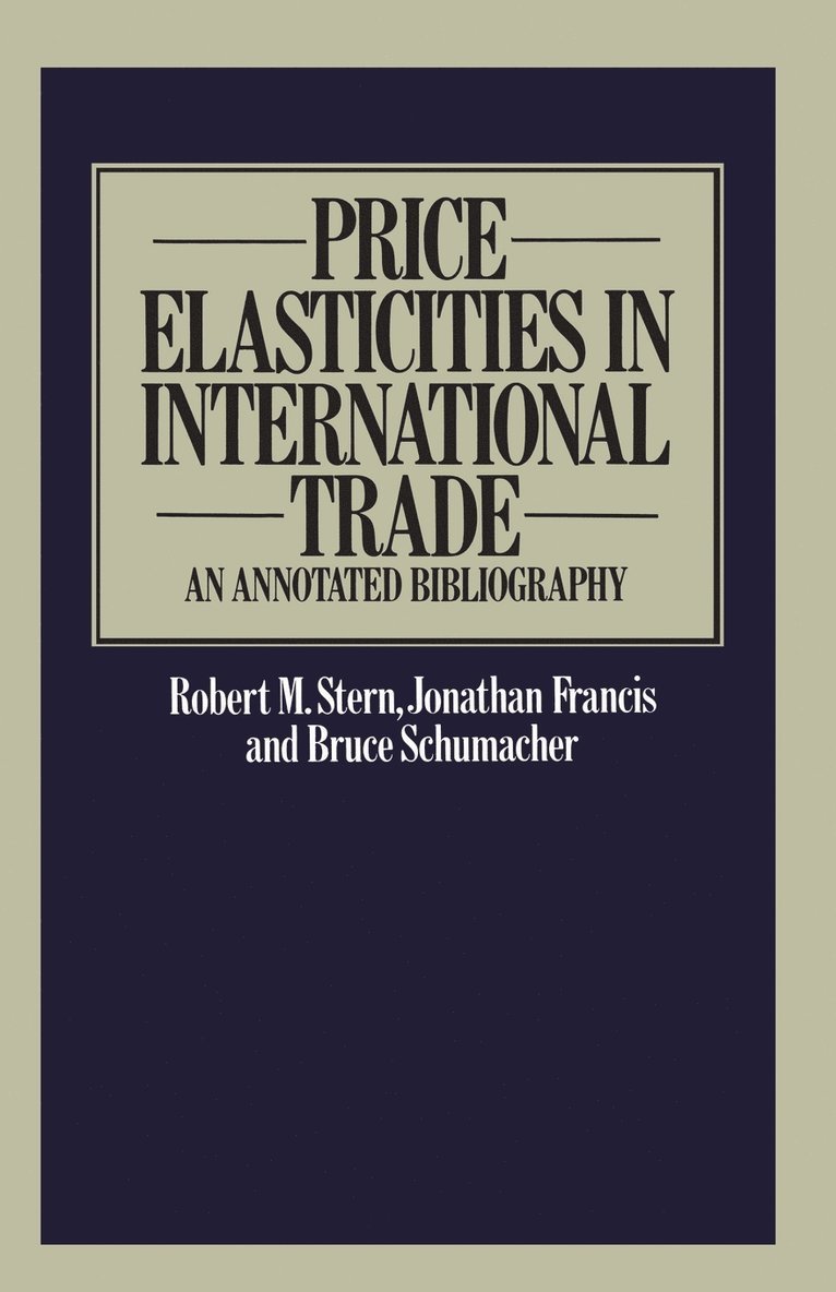 Price Elasticities in International Trade 1