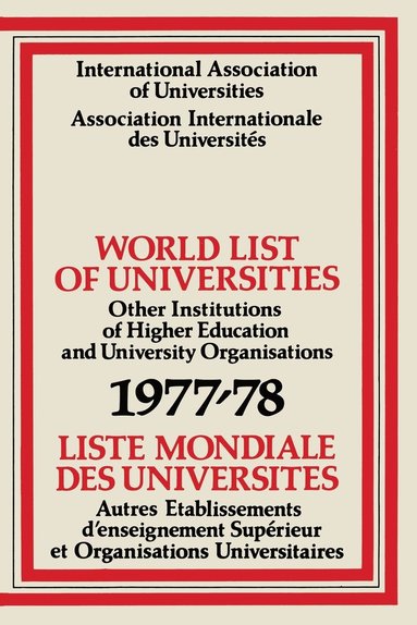 bokomslag World List of Universities 1977-78 / Liste Mondiale des Universites