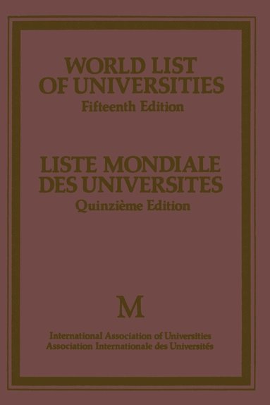 bokomslag World List of Universities / Liste Mondiale des Universites