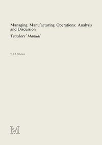 bokomslag Managing Manufacturing Operations: Analysis and Discussion