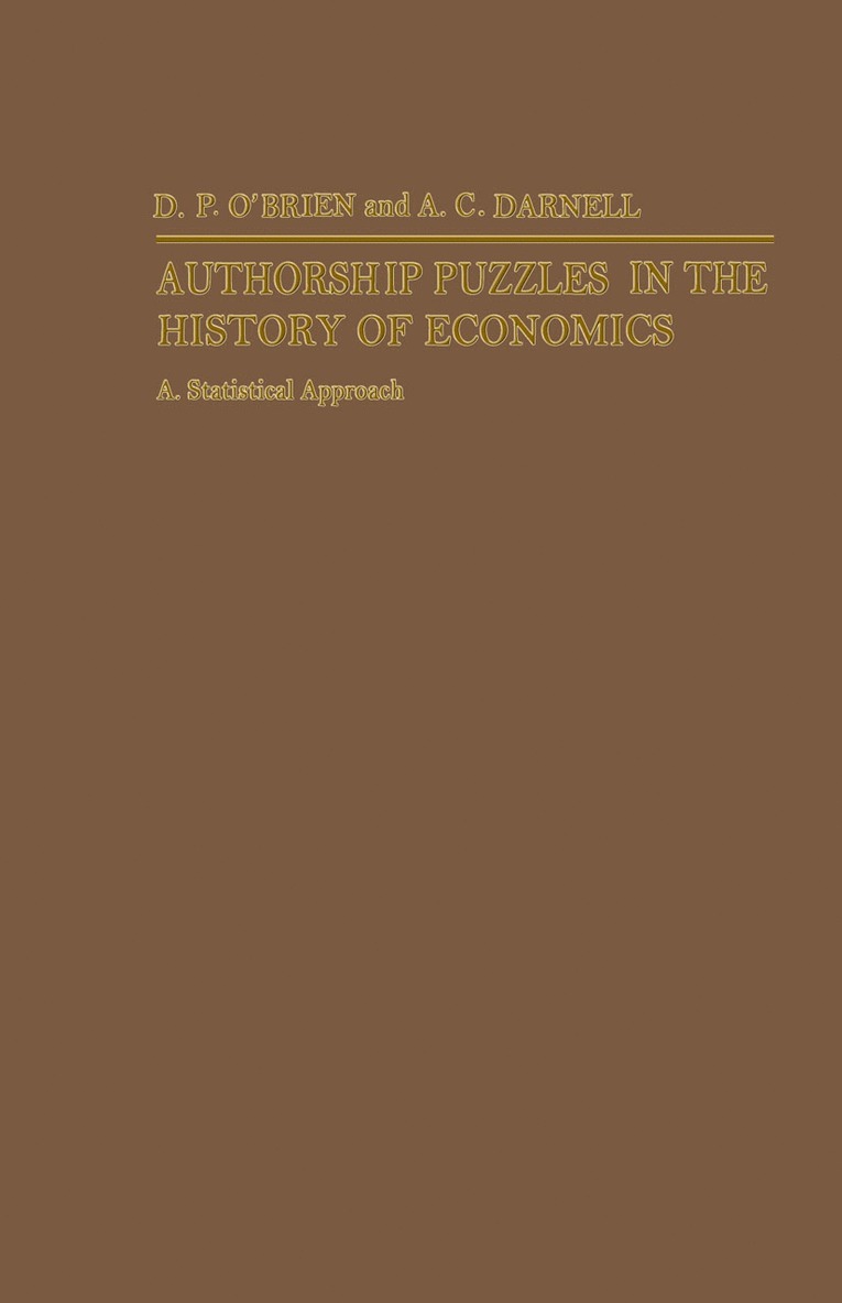 A.C. Darnell, D. P. O'Brien, A. C. Darnell - Authorship Puzzles in the History of Economics, Häftad