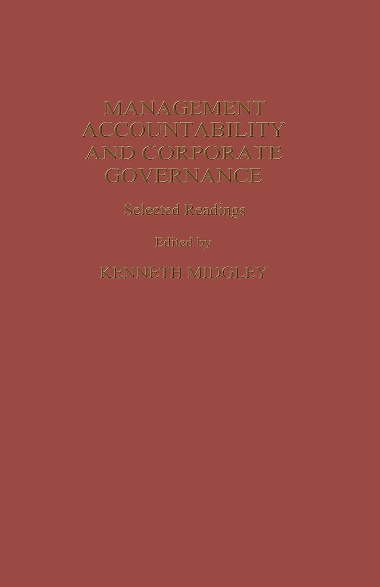 Management Accountability and Corporate Governance 1