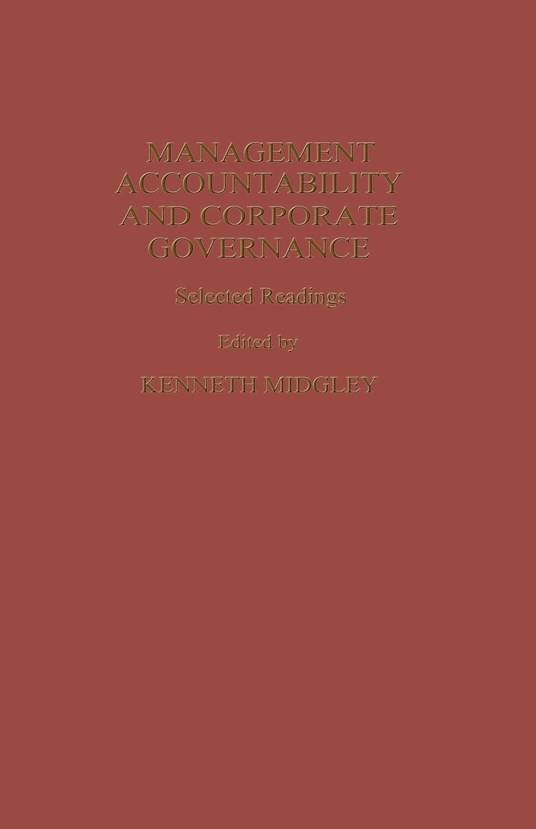 K. Midgley - Management Accountability and Corporate Governance, Häftad