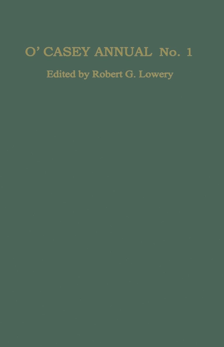 Robert G. Lowery, Robert G Lowery - O’Casey Annual No. 1, Häftad