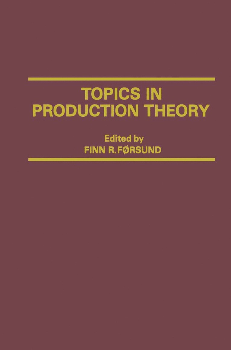 Topics in Production Theory 1