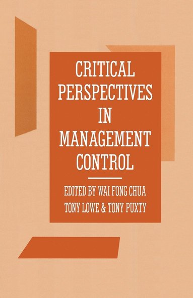 bokomslag Critical Perspectives in Management Control