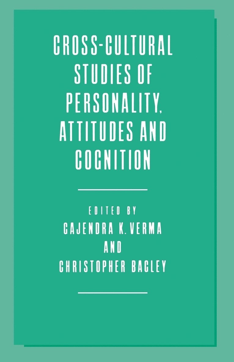 Cross-Cultural Studies of Personality, Attitudes and Cognition 1