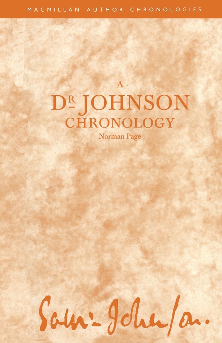 Norman Page - Dr Johnson Chronology, Häftad