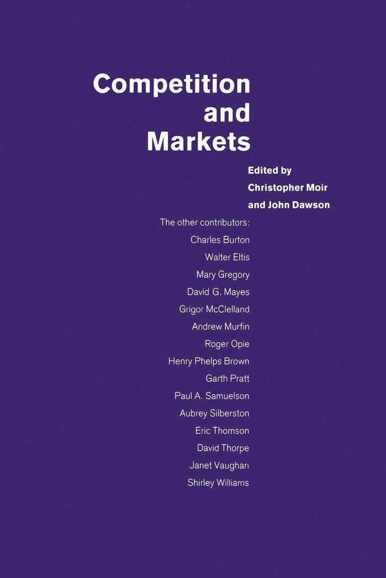 John Dawsond, Christopher Moir, John Alan Dawson - Competition and Markets, Häftad