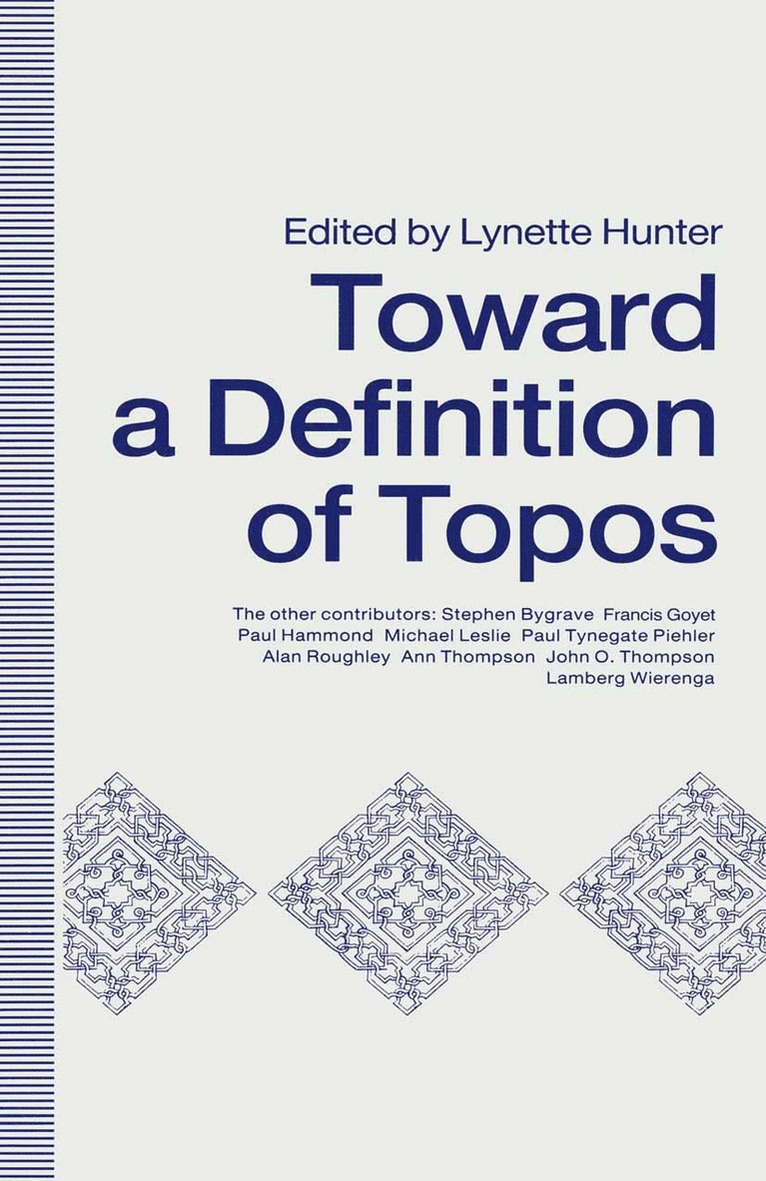 Lynette Hunter - Towards A Definition of Topos, Häftad