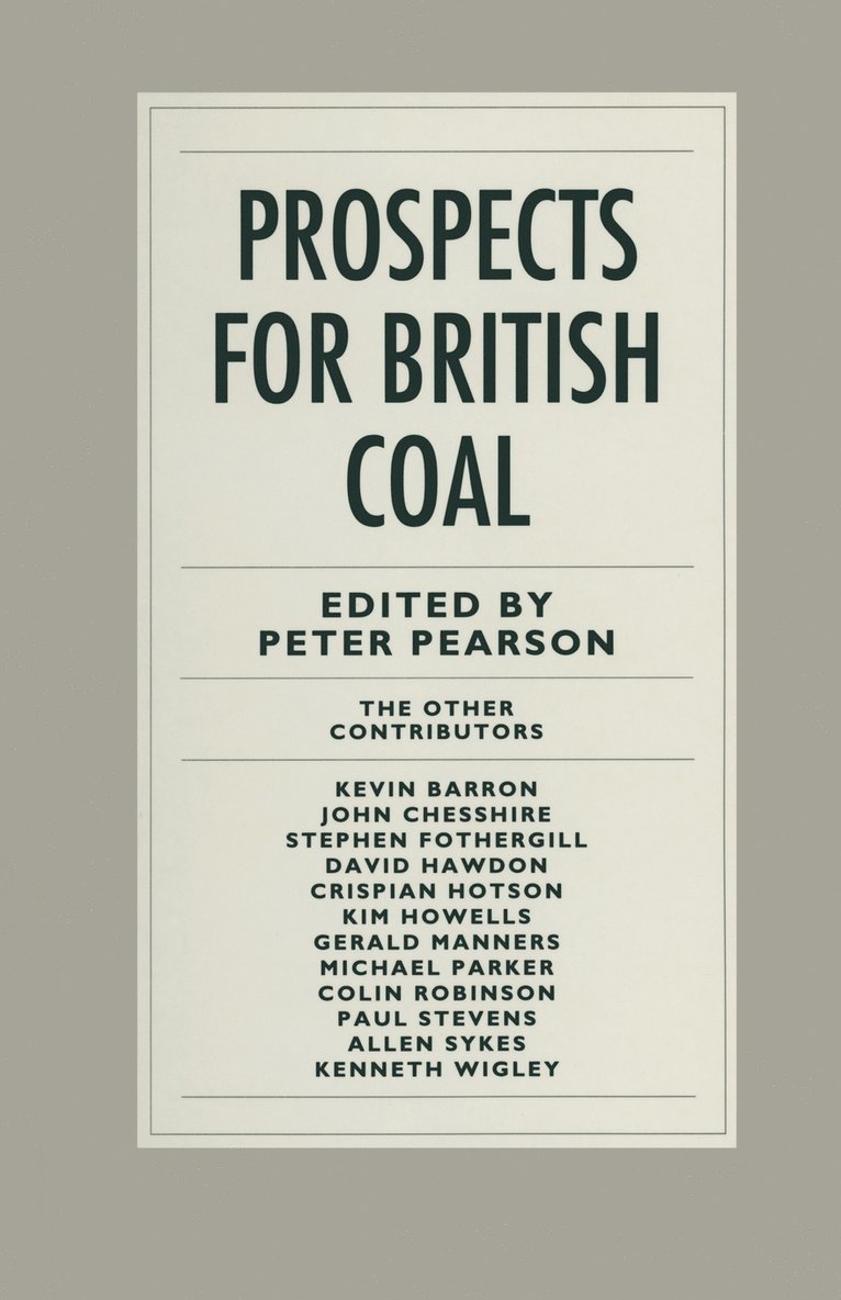 Peter Pearson - Prospects for British Coal, Häftad