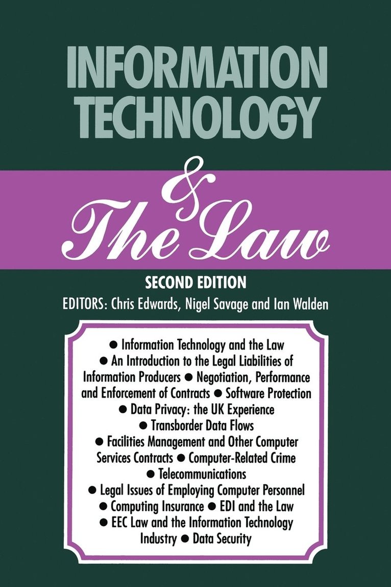 Information Technology & The Law 1
