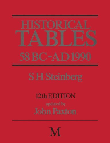 bokomslag Historical Tables 58 BC  AD 1990