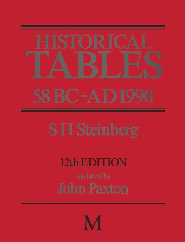 Historical Tables 58 BC  AD 1990 1