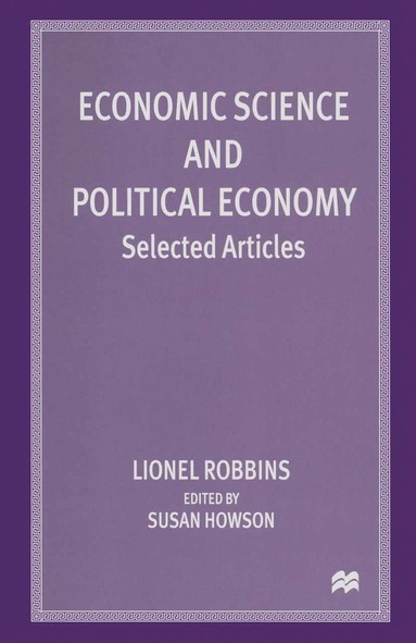 bokomslag Economic Science and Political Economy