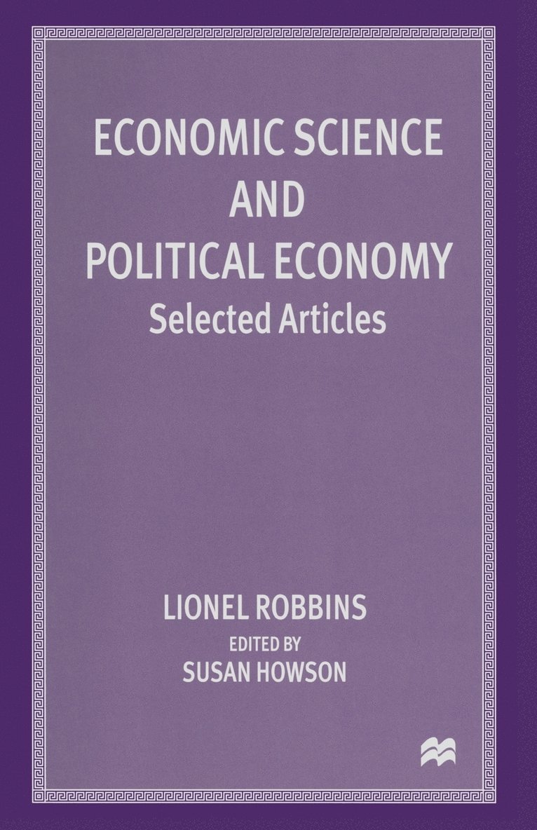 Economic Science and Political Economy 1