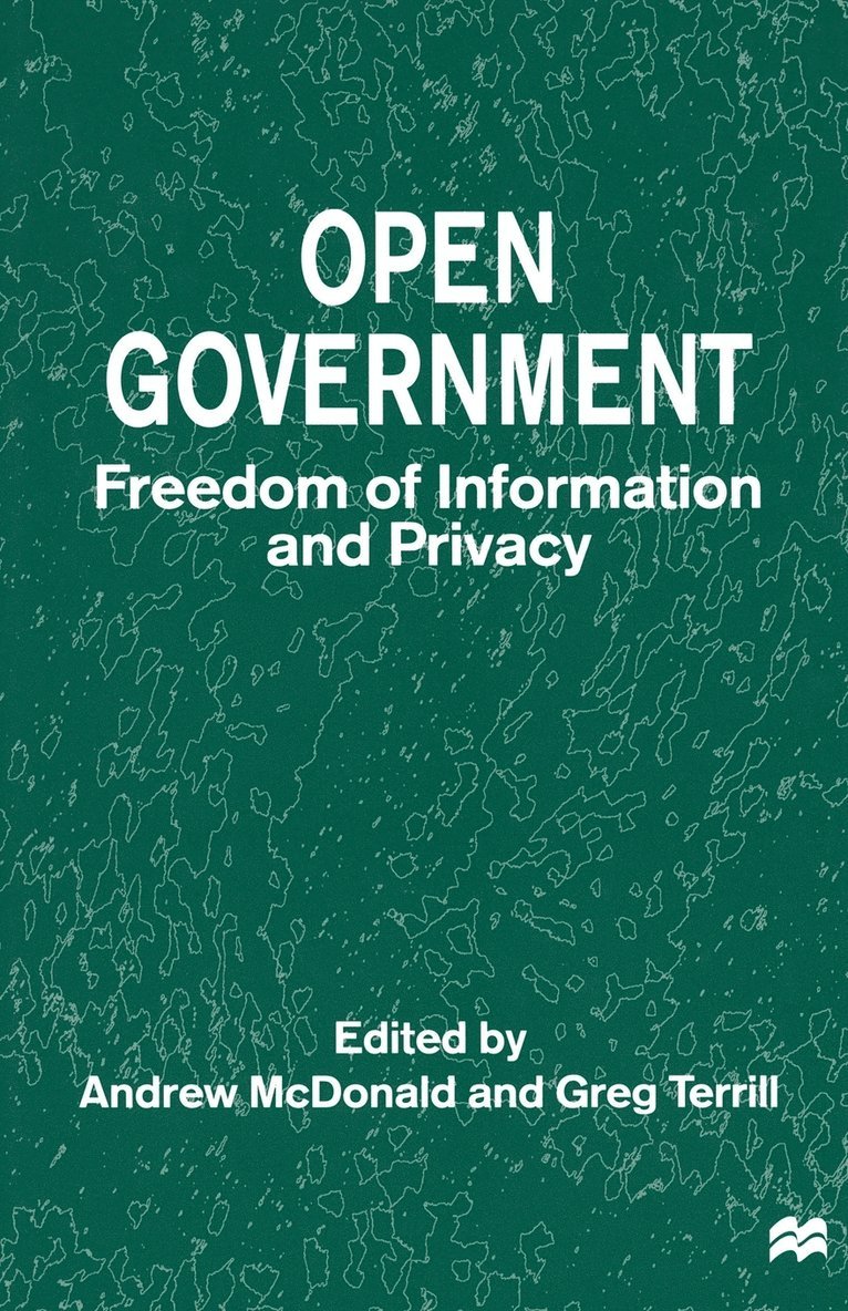 Andrew McDonald, Greg Terrill, Andrew Mcdonald - Open Government, Häftad
