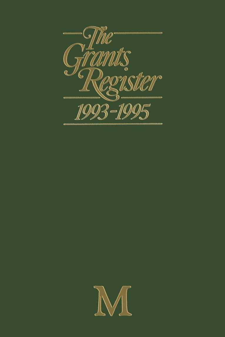 The Grants Register 19931995 1