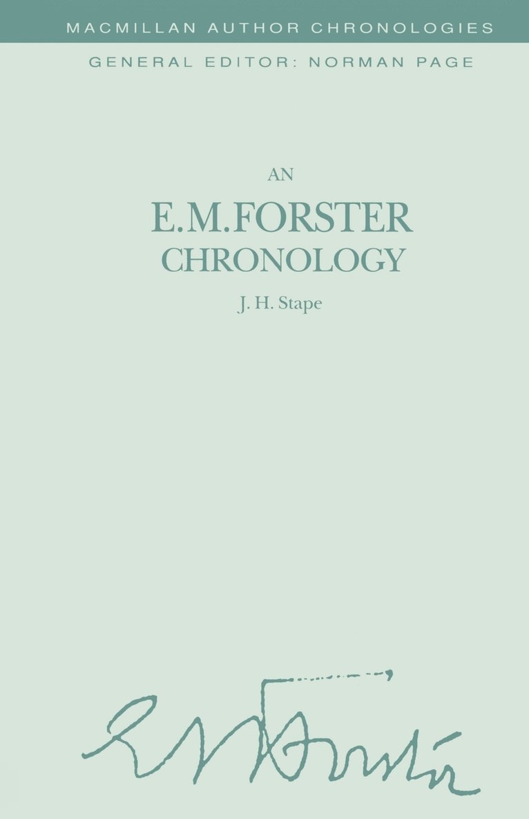 J. Stape - E. M. Forster Chronology, Häftad