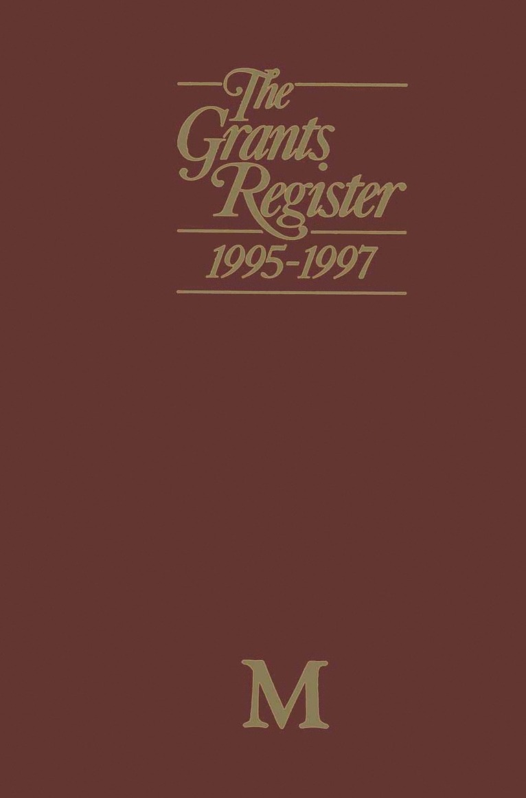 Lisa Williams - Grants Register 1995–1997, Häftad