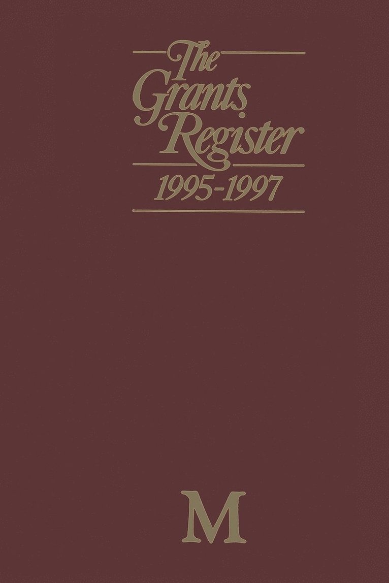 The Grants Register 19951997 1