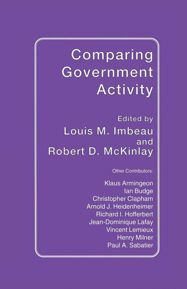 Louis M. Imbeau, Robert D. McKinlay, Louis M Imbeau, Robert D McKinlay - Comparing Government Activity, Häftad