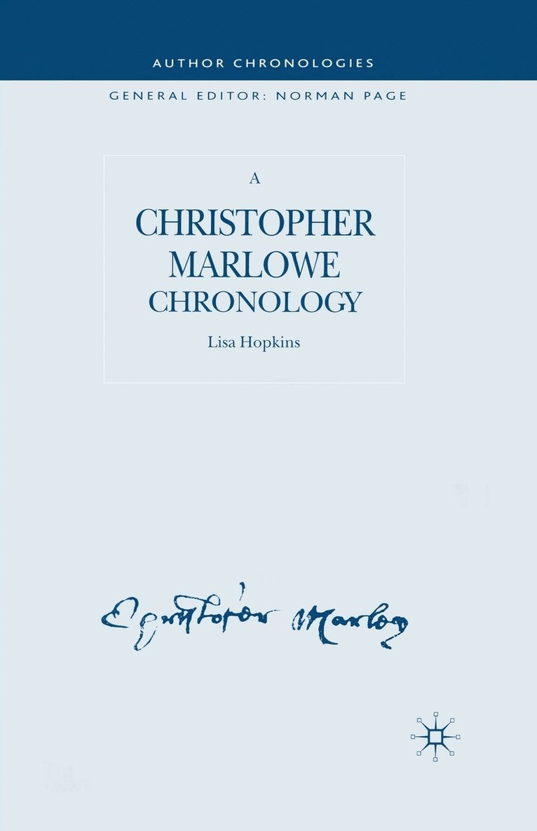 L. Hopkins - Christopher Marlowe Chronology, Häftad