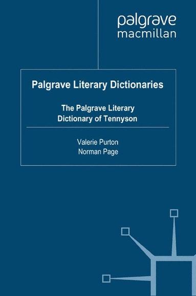V. Purton, N. Page - Palgrave Literary Dictionary of Tennyson, Häftad