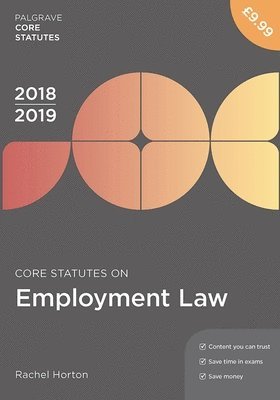 bokomslag Core Statutes on Employment Law 2018-19