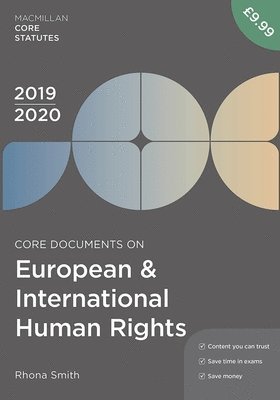 Rhona Smith - Core Documents on European and International Human Rights 2019-20, Häftad