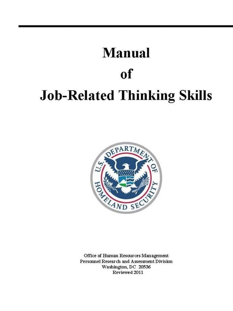Manual of Job-Related Thinking Skills 1