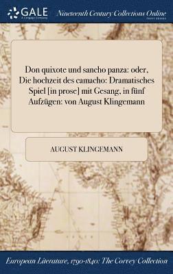August Klingemann - Don quixote und sancho panza, Inbunden
