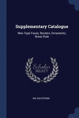 bokomslag Supplementary Catalogue