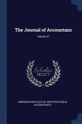 bokomslag Journal of Accountanc; Volume 27