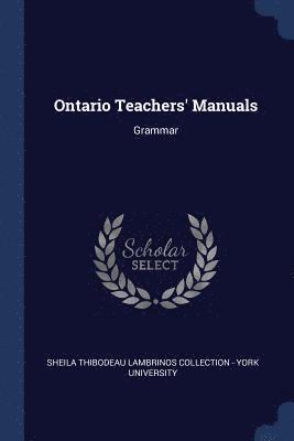 Ontario Teachers' Manuals, Häftad