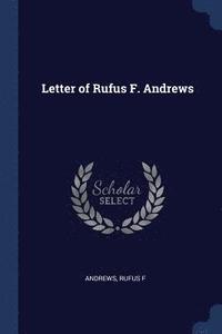 bokomslag Letter of Rufus F. Andrews