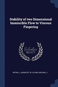 bokomslag Stability of two Dimensional Immiscible Flow to Viscous Fingering
