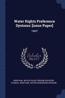 bokomslag Water Rights Preference Systems