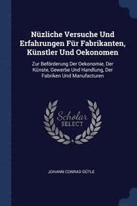 bokomslag Nzliche Versuche Und Erfahrungen Fr Fabrikanten, Knstler Und Oekonomen