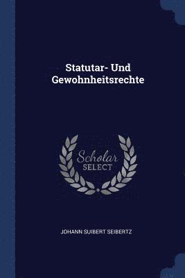 bokomslag Statutar- Und Gewohnheitsrechte