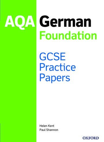 AQA GCSE German Foundation Practice Papers (2016 specification) 1