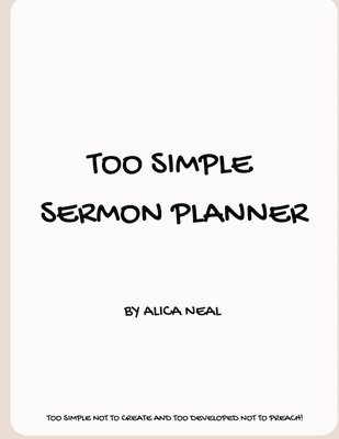 bokomslag Too Simple Sermon Planner