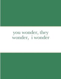 bokomslag you wonder, they wonder, i wonder
