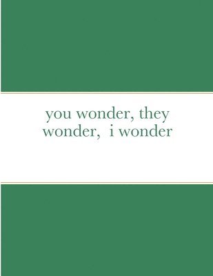 you wonder, they wonder, i wonder