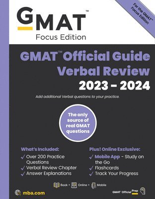 Gmac - Gmac: GMAT Official Guide Verbal Review 2023-2024, Focus Edi, Häftad