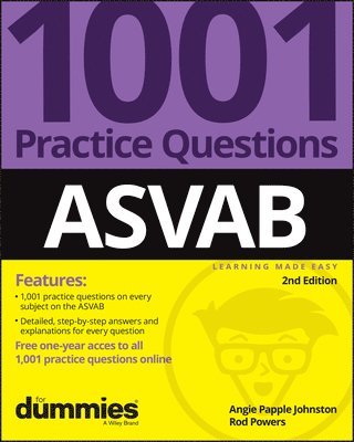 Angie Papple Johnston, Rod Powers - ASVAB: 1001 Practice Questions For Dummies (+ Online Practice), Häftad
