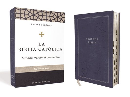 Biblia Católica, Tapa Dura, Azul, Tamaño Personal Con Uñero 1