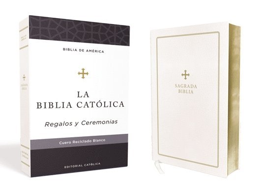 Editorial Católica, La Casa de la Biblia - Biblia Católica, Regalos Y Ceremonias, Piel Reciclada, Blanco, Comfort Print, Inbunden
