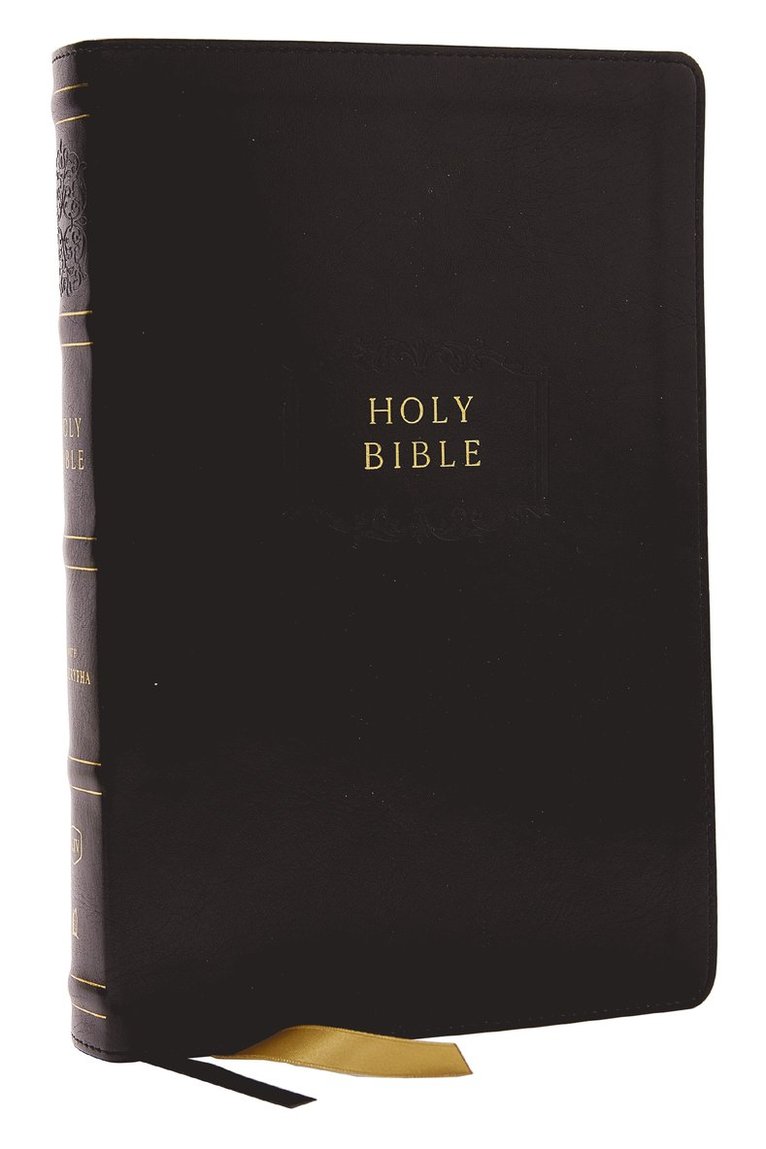 KJV Holy Bible with Apocrypha and 73,000 Center-Column Cross References, Black Leathersoft, Red Letter, Comfort Print (Thumb Indexed): King James Version 1