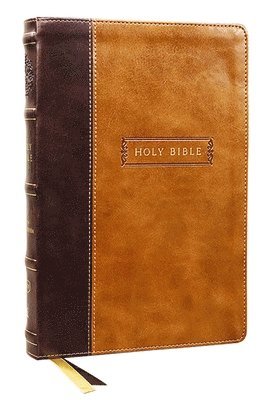 KJV Holy Bible with Apocrypha and 73,000 Center-Column Cross References, Brown Leathersoft, Red Letter, Comfort Print: King James Version 1